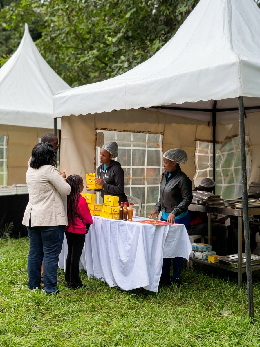 ChickenRun catering setup at an event